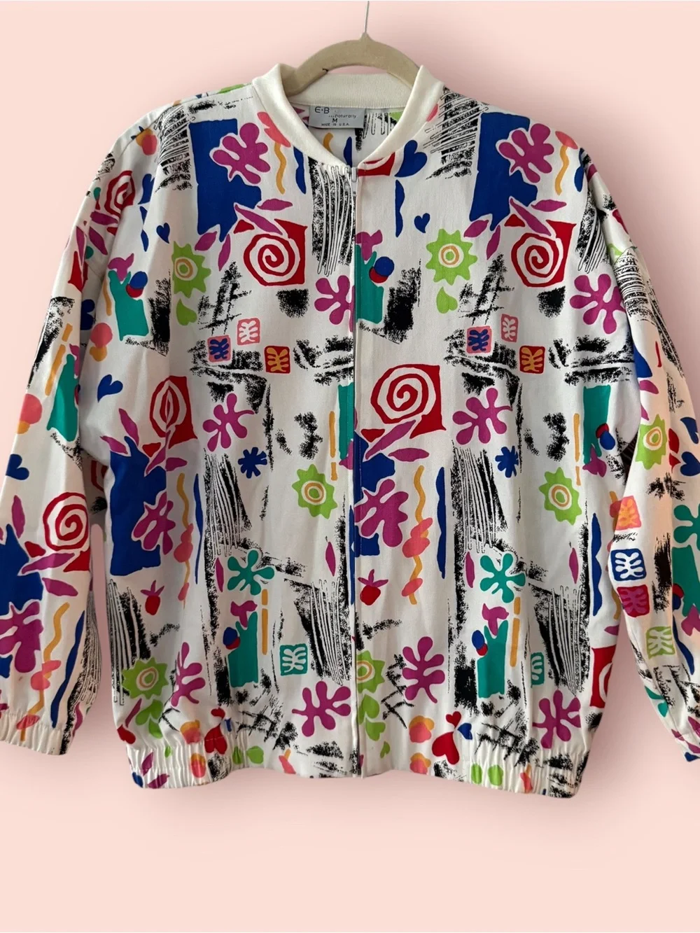 Vintage 80s Abstract Print Jacket & Vest Matching Set